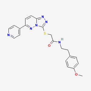 molecular formula C21H20N6O2S B2957575 N-(4-methoxyphenethyl)-2-((6-(pyridin-4-yl)-[1,2,4]triazolo[4,3-b]pyridazin-3-yl)thio)acetamide CAS No. 894062-12-5