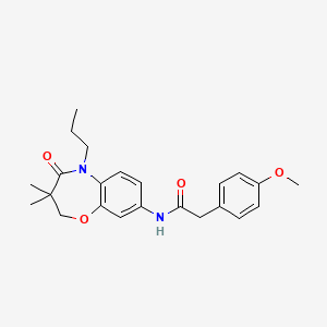 molecular formula C23H28N2O4 B2957580 N-(3,3-dimethyl-4-oxo-5-propyl-2,3,4,5-tetrahydrobenzo[b][1,4]oxazepin-8-yl)-2-(4-methoxyphenyl)acetamide CAS No. 921794-76-5