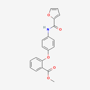 molecular formula C19H15NO5 B2957583 Methyl 2-{4-[(2-furylcarbonyl)amino]phenoxy}benzenecarboxylate CAS No. 866020-18-0