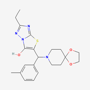 5-(1,4-Dioxa-8-azaspiro[4.5]decan-8-yl(m-tolyl)methyl)-2-ethylthiazolo[3,2-b][1,2,4]triazol-6-ol