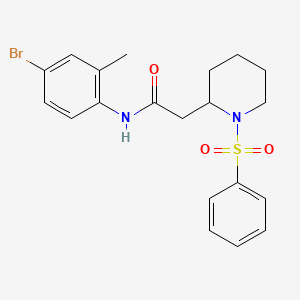 molecular formula C20H23BrN2O3S B2957586 N-(4-bromo-2-methylphenyl)-2-(1-(phenylsulfonyl)piperidin-2-yl)acetamide CAS No. 1021074-08-7