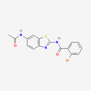 molecular formula C16H12BrN3O2S B2957587 N-(6-acetamidobenzo[d]thiazol-2-yl)-2-bromobenzamide CAS No. 313262-06-5