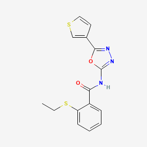 molecular formula C15H13N3O2S2 B2957593 2-(ethylthio)-N-(5-(thiophen-3-yl)-1,3,4-oxadiazol-2-yl)benzamide CAS No. 1251547-96-2