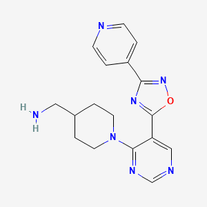 molecular formula C17H19N7O B2957597 ({1-[5-(3-Pyridin-4-yl-1,2,4-oxadiazol-5-yl)pyrimidin-4-yl]piperidin-4-yl}methyl)amine CAS No. 2108717-60-6