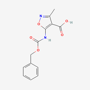 molecular formula C13H12N2O5 B2957602 3-Methyl-5-(phenylmethoxycarbonylamino)-1,2-oxazole-4-carboxylic acid CAS No. 2248372-01-0