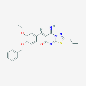 (6Z)-6-[4-(benzyloxy)-3-ethoxybenzylidene]-5-imino-2-propyl-5,6-dihydro-7H-[1,3,4]thiadiazolo[3,2-a]pyrimidin-7-one