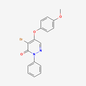molecular formula C17H13BrN2O3 B2957619 4-溴-5-(4-甲氧基苯氧基)-2-苯基-3(2H)-哒嗪酮 CAS No. 866039-35-2