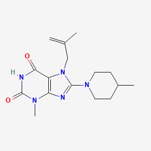 molecular formula C16H23N5O2 B2957621 3-methyl-7-(2-methylallyl)-8-(4-methylpiperidin-1-yl)-1H-purine-2,6(3H,7H)-dione CAS No. 716334-01-9