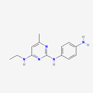 molecular formula C13H17N5 B2957623 N2-(4-氨基苯基)-N4-乙基-6-甲基嘧啶-2,4-二胺 CAS No. 1706438-19-8