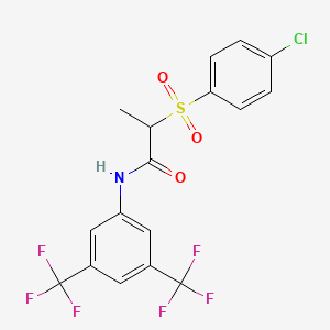 N-(3,5-Bis(trifluoromethyl)phenyl)-2-((4-chlorophenyl)sulfonyl)propanamide