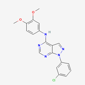 molecular formula C19H16ClN5O2 B2957631 1-(3-chlorophenyl)-N-(3,4-dimethoxyphenyl)-1H-pyrazolo[3,4-d]pyrimidin-4-amine CAS No. 890945-93-4