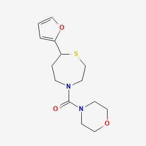 molecular formula C14H20N2O3S B2957635 (7-(呋喃-2-基)-1,4-噻氮杂环-4-基)(吗啉基)甲酮 CAS No. 1704558-77-9
