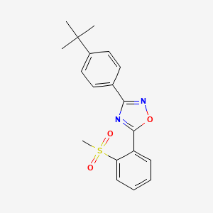 molecular formula C19H20N2O3S B2957639 3-[4-(叔丁基)苯基]-5-[2-(甲磺酰基)苯基]-1,2,4-恶二唑 CAS No. 339099-80-8