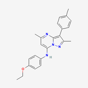 molecular formula C23H24N4O B2957646 N-(4-ethoxyphenyl)-2,5-dimethyl-3-(4-methylphenyl)pyrazolo[1,5-a]pyrimidin-7-amine CAS No. 890638-71-8