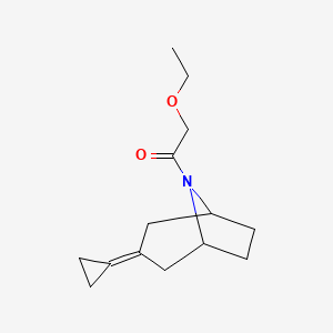 molecular formula C14H21NO2 B2957651 1-{3-Cyclopropylidene-8-azabicyclo[3.2.1]octan-8-yl}-2-ethoxyethan-1-one CAS No. 2196218-50-3
