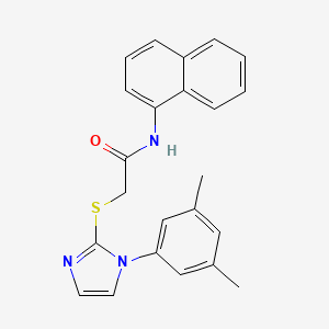 molecular formula C23H21N3OS B2957653 2-[1-(3,5-dimethylphenyl)imidazol-2-yl]sulfanyl-N-naphthalen-1-ylacetamide CAS No. 851132-16-6