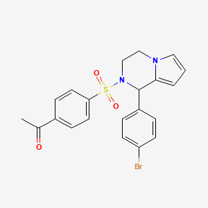 molecular formula C21H19BrN2O3S B2957654 1-(4-((1-(4-bromophenyl)-3,4-dihydropyrrolo[1,2-a]pyrazin-2(1H)-yl)sulfonyl)phenyl)ethanone CAS No. 900011-09-8