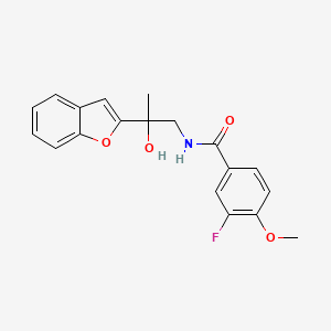 N-(2-(benzofuran-2-yl)-2-hydroxypropyl)-3-fluoro-4-methoxybenzamide
