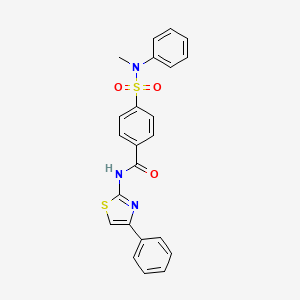 4-[methyl(phenyl)sulfamoyl]-N-(4-phenyl-1,3-thiazol-2-yl)benzamide