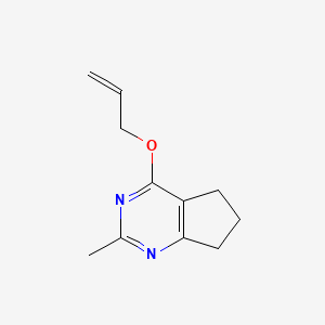 molecular formula C11H14N2O B2957660 2-methyl-4-(prop-2-en-1-yloxy)-5H,6H,7H-cyclopenta[d]pyrimidine CAS No. 2166674-20-8