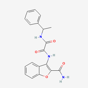 molecular formula C19H17N3O4 B2957671 N1-(2-氨基甲酰基苯并呋喃-3-基)-N2-(1-苯乙基)草酰胺 CAS No. 941913-98-0