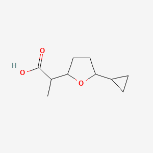 molecular formula C10H16O3 B2957672 2-(5-Cyclopropyloxolan-2-yl)propanoic acid CAS No. 2248336-74-3