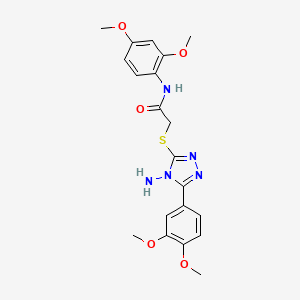 2-[[4-amino-5-(3,4-dimethoxyphenyl)-1,2,4-triazol-3-yl]sulfanyl]-N-(2,4-dimethoxyphenyl)acetamide