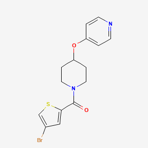 molecular formula C15H15BrN2O2S B2957677 (4-Bromothiophen-2-yl)(4-(pyridin-4-yloxy)piperidin-1-yl)methanone CAS No. 2034470-96-5
