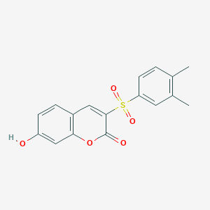 molecular formula C17H14O5S B2957681 3-[(3,4-二甲苯基)磺酰基]-7-羟基-2H-色酮 CAS No. 866013-26-5