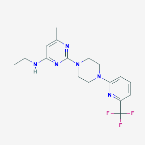 molecular formula C17H21F3N6 B2957688 N-Ethyl-6-methyl-2-[4-[6-(trifluoromethyl)pyridin-2-yl]piperazin-1-yl]pyrimidin-4-amine CAS No. 2415510-67-5
