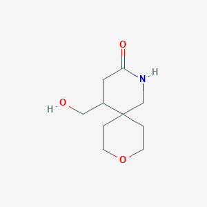molecular formula C10H17NO3 B2957690 5-(Hydroxymethyl)-9-oxa-2-azaspiro[5.5]undecan-3-one CAS No. 1936347-87-3