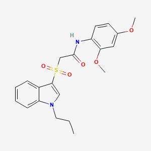 molecular formula C21H24N2O5S B2957693 N-(2,4-dimethoxyphenyl)-2-(1-propylindol-3-yl)sulfonylacetamide CAS No. 850932-61-5