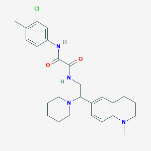 molecular formula C26H33ClN4O2 B2957697 N-(3-chloro-4-methylphenyl)-N'-[2-(1-methyl-1,2,3,4-tetrahydroquinolin-6-yl)-2-piperidin-1-ylethyl]ethanediamide CAS No. 922040-68-4