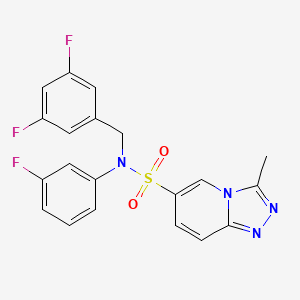molecular formula C20H15F3N4O2S B2957704 N-(3,5-difluorobenzyl)-N-(3-fluorophenyl)-3-methyl[1,2,4]triazolo[4,3-a]pyridine-6-sulfonamide CAS No. 1251605-13-6