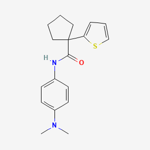 molecular formula C18H22N2OS B2957708 N-(4-(dimethylamino)phenyl)-1-(thiophen-2-yl)cyclopentanecarboxamide CAS No. 1049555-57-8