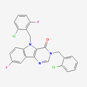 3-(2-chlorobenzyl)-5-(2-chloro-6-fluorobenzyl)-8-fluoro-3,5-dihydro-4H-pyrimido[5,4-b]indol-4-one