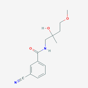 molecular formula C14H18N2O3 B2957718 3-Cyano-N-(2-hydroxy-4-methoxy-2-methylbutyl)benzamide CAS No. 1914760-48-7