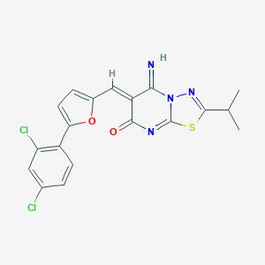 6-{[5-(2,4-dichlorophenyl)-2-furyl]methylene}-5-imino-2-isopropyl-5,6-dihydro-7H-[1,3,4]thiadiazolo[3,2-a]pyrimidin-7-one