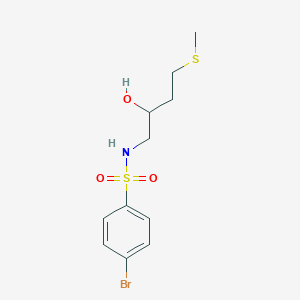 molecular formula C11H16BrNO3S2 B2957722 4-Bromo-N-(2-hydroxy-4-methylsulfanylbutyl)benzenesulfonamide CAS No. 2320457-40-5