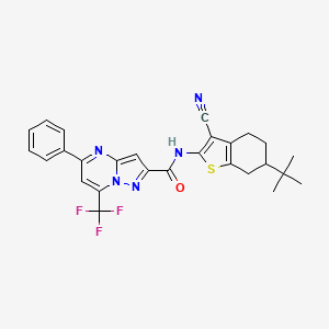 N-(6-tert-butyl-3-cyano-4,5,6,7-tetrahydro-1-benzothiophen-2-yl)-5-phenyl-7-(trifluoromethyl)pyrazolo[1,5-a]pyrimidine-2-carboxamide