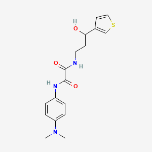 molecular formula C17H21N3O3S B2957728 N1-(4-(dimethylamino)phenyl)-N2-(3-hydroxy-3-(thiophen-3-yl)propyl)oxalamide CAS No. 2034346-96-6