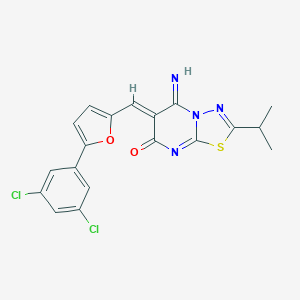 6-{[5-(3,5-dichlorophenyl)-2-furyl]methylene}-5-imino-2-isopropyl-5,6-dihydro-7H-[1,3,4]thiadiazolo[3,2-a]pyrimidin-7-one