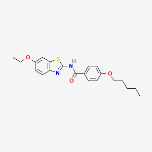 molecular formula C21H24N2O3S B2957730 N-(6-乙氧基苯并[d]噻唑-2-基)-4-(戊氧基)苯甲酰胺 CAS No. 319429-09-9