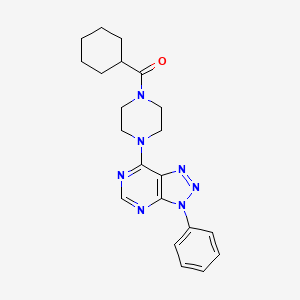 molecular formula C21H25N7O B2957741 cyclohexyl(4-(3-phenyl-3H-[1,2,3]triazolo[4,5-d]pyrimidin-7-yl)piperazin-1-yl)methanone CAS No. 920404-84-8