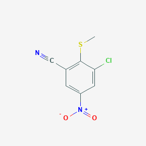 molecular formula C8H5ClN2O2S B2957745 3-氯-2-(甲硫基)-5-硝基苯甲腈 CAS No. 1820703-59-0