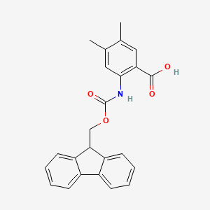 molecular formula C24H21NO4 B2957747 2-(9H-Fluoren-9-ylmethoxycarbonylamino)-4,5-dimethylbenzoic acid CAS No. 2243513-03-1