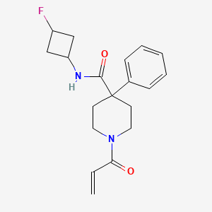 molecular formula C19H23FN2O2 B2957750 N-(3-Fluorocyclobutyl)-4-phenyl-1-prop-2-enoylpiperidine-4-carboxamide CAS No. 2361797-23-9