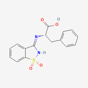 molecular formula C16H14N2O4S B2957753 (2S)-2-[(1,1-dioxo-1,2-benzothiazol-3-yl)amino]-3-phenylpropanoic acid CAS No. 869651-65-0