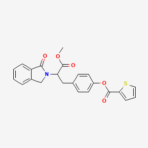 4-[3-methoxy-3-oxo-2-(1-oxo-1,3-dihydro-2H-isoindol-2-yl)propyl]phenyl 2-thiophenecarboxylate
