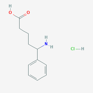 molecular formula C11H16ClNO2 B2957774 5-Amino-5-phenylpentanoic acid;hydrochloride CAS No. 1810074-59-9; 2361634-28-6